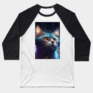 Sparkling Lofi Cyberpunk Cat Baseball T-Shirt